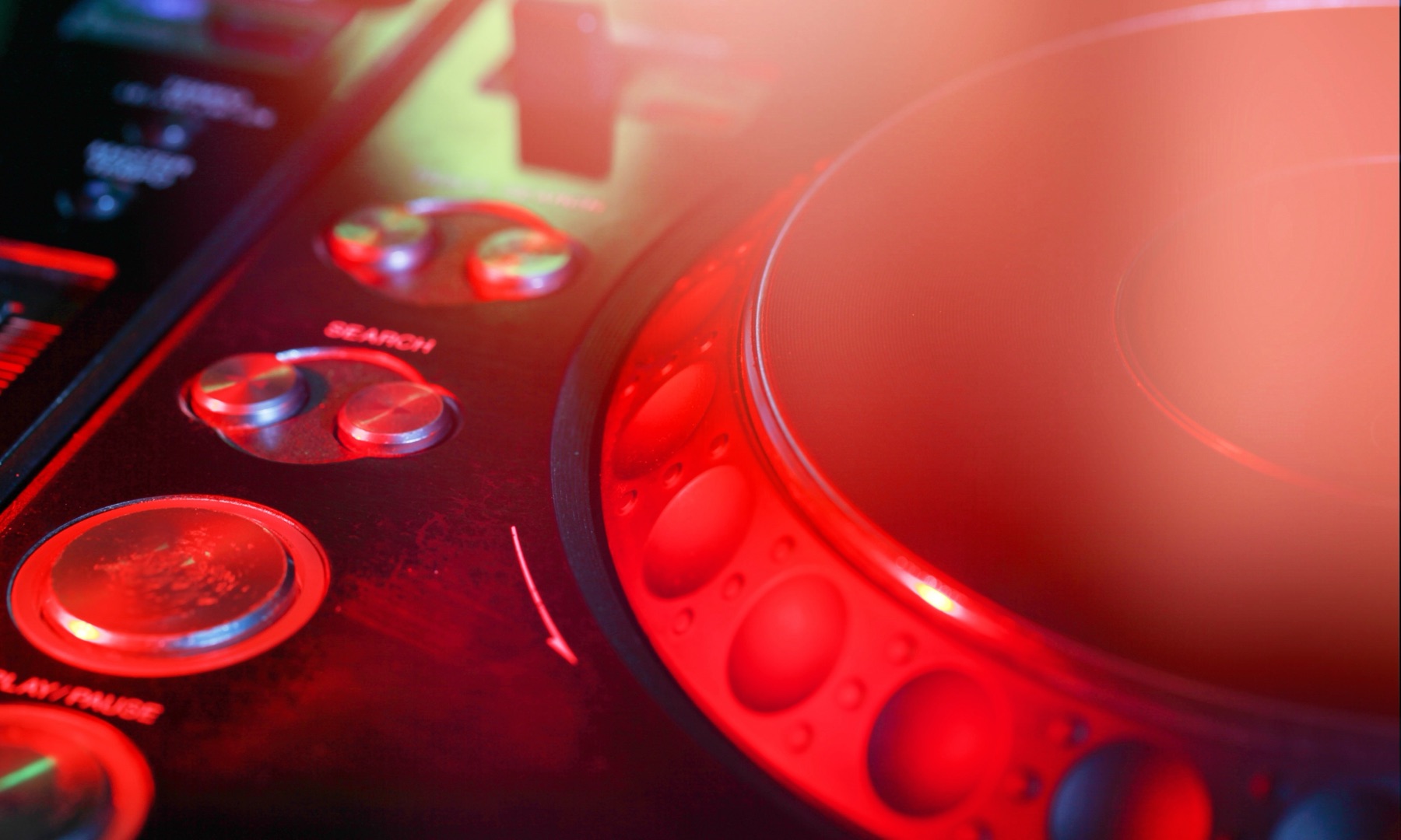 Turntable and vinyl close-up