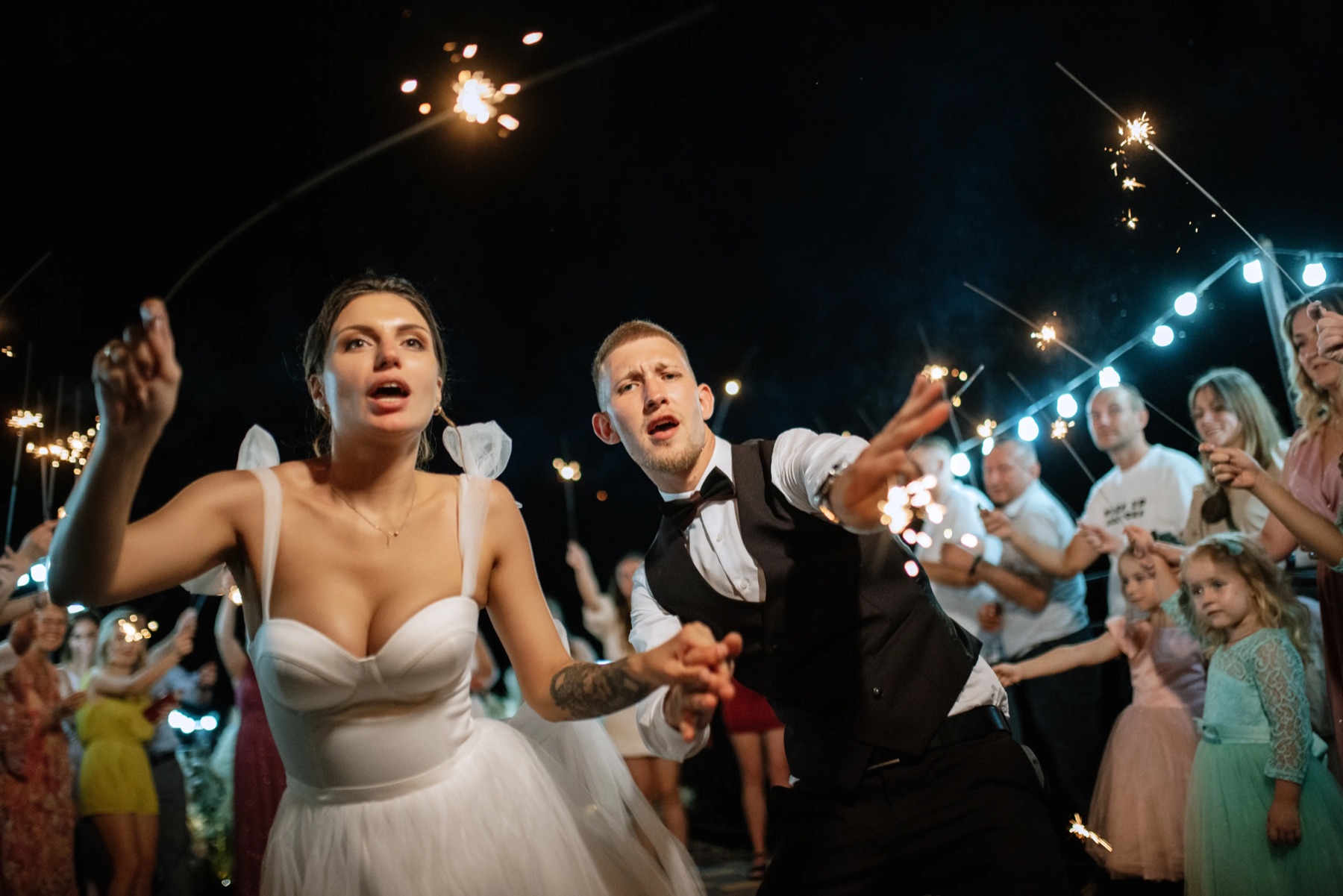 Guests dancing at a Los Cabos wedding reception