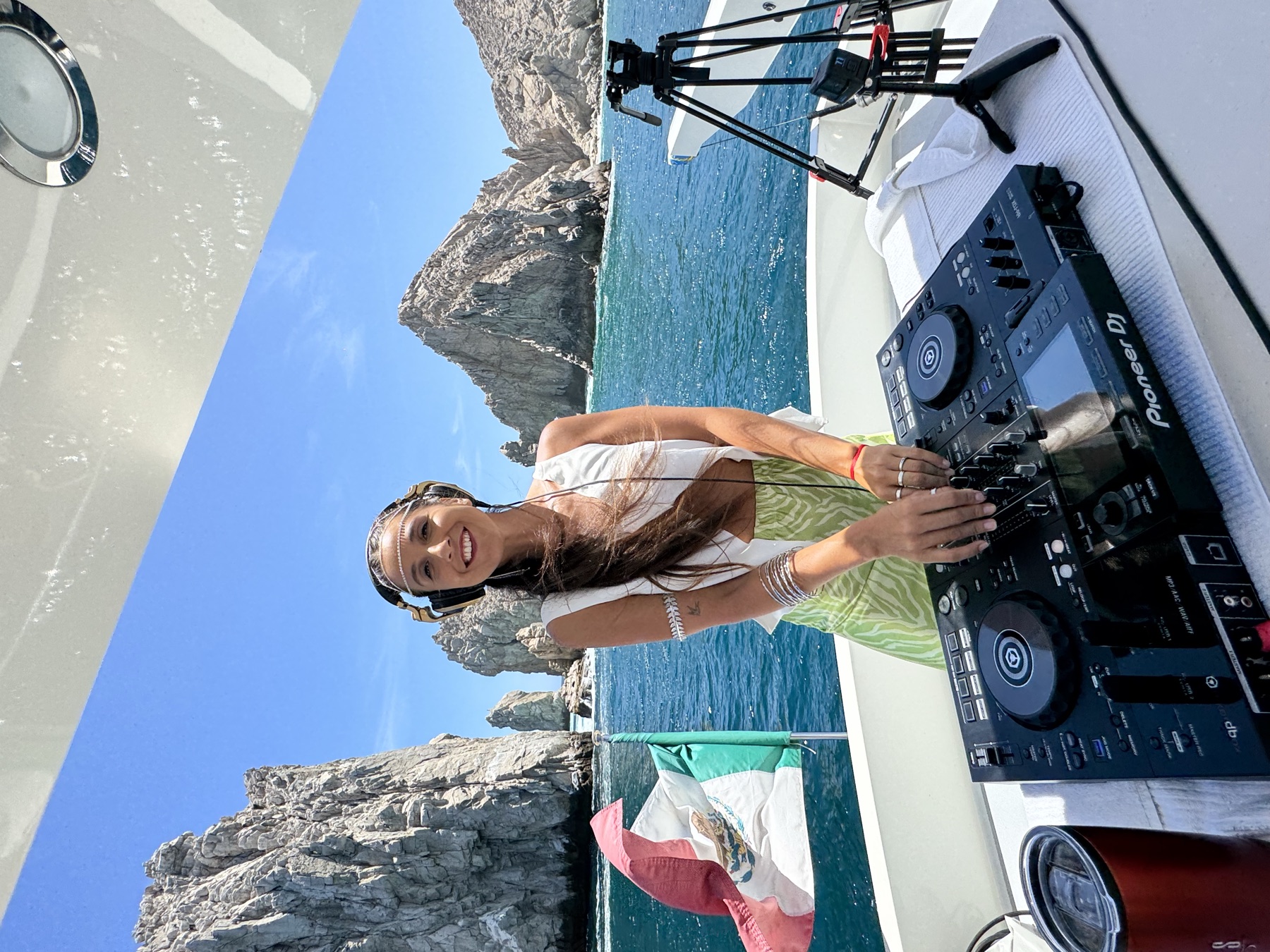 Sunset peak soundtrack moment on a Los Cabos boat party